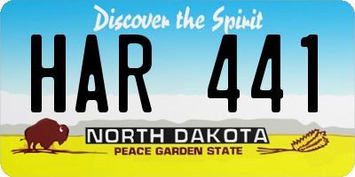 ND license plate HAR441