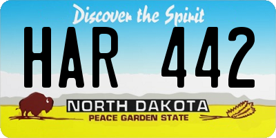 ND license plate HAR442