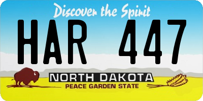 ND license plate HAR447