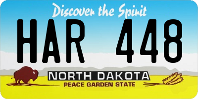 ND license plate HAR448