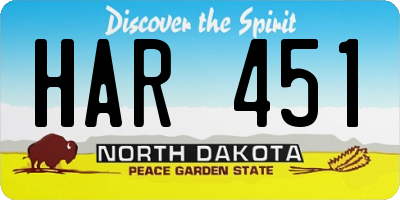 ND license plate HAR451
