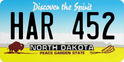 ND license plate HAR452