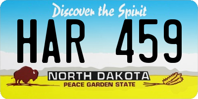 ND license plate HAR459
