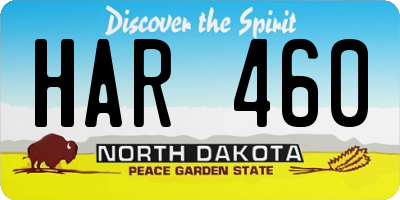 ND license plate HAR460