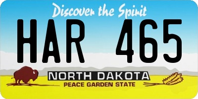 ND license plate HAR465