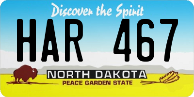 ND license plate HAR467