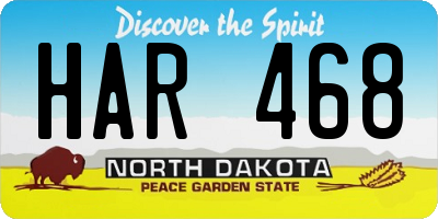 ND license plate HAR468