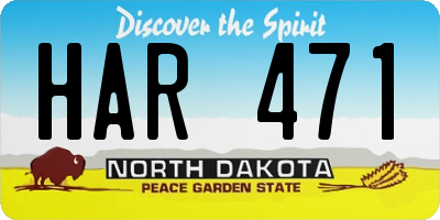 ND license plate HAR471