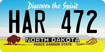ND license plate HAR472