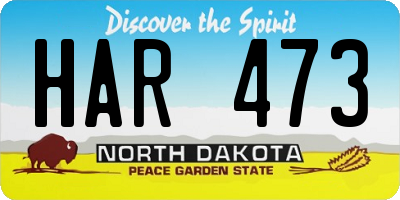 ND license plate HAR473