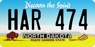 ND license plate HAR474