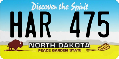 ND license plate HAR475