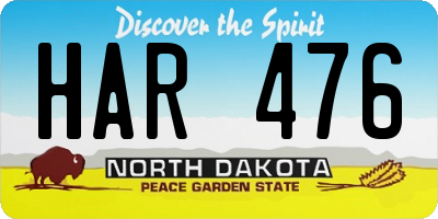 ND license plate HAR476