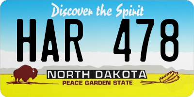 ND license plate HAR478