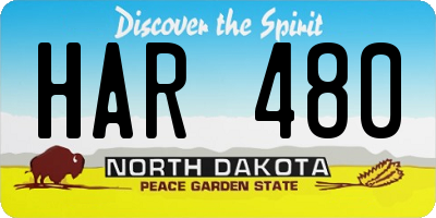 ND license plate HAR480