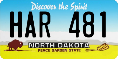 ND license plate HAR481