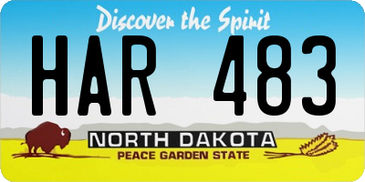 ND license plate HAR483