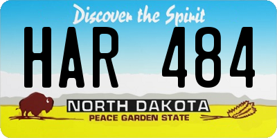 ND license plate HAR484