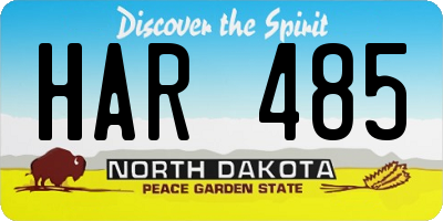 ND license plate HAR485