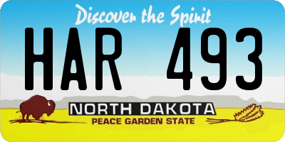 ND license plate HAR493