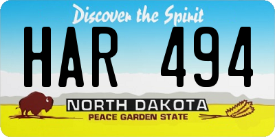 ND license plate HAR494