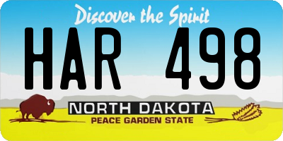 ND license plate HAR498