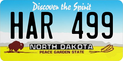ND license plate HAR499