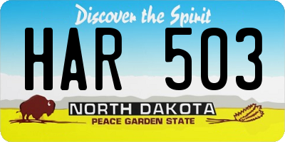 ND license plate HAR503