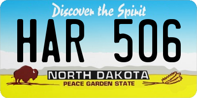 ND license plate HAR506