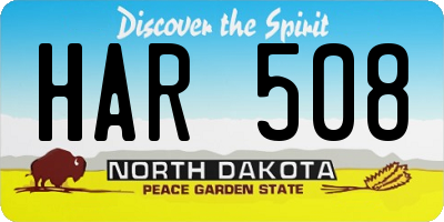 ND license plate HAR508