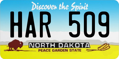 ND license plate HAR509