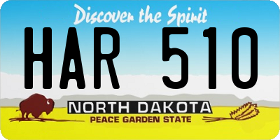 ND license plate HAR510