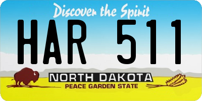 ND license plate HAR511