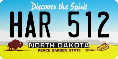 ND license plate HAR512