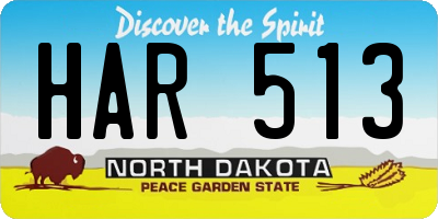 ND license plate HAR513