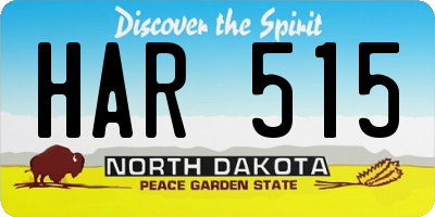 ND license plate HAR515