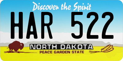 ND license plate HAR522