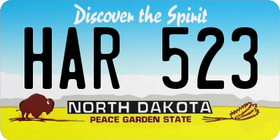 ND license plate HAR523