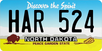 ND license plate HAR524