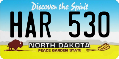 ND license plate HAR530