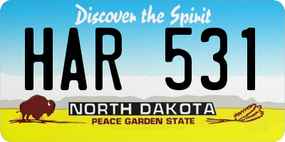 ND license plate HAR531