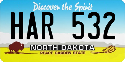ND license plate HAR532