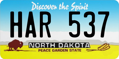 ND license plate HAR537
