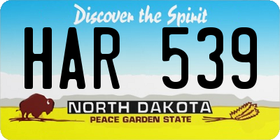 ND license plate HAR539