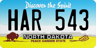 ND license plate HAR543