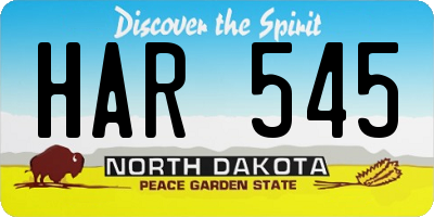 ND license plate HAR545