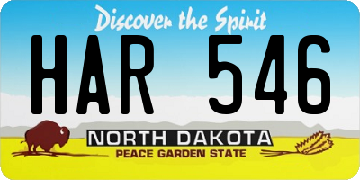 ND license plate HAR546