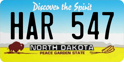 ND license plate HAR547