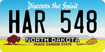 ND license plate HAR548
