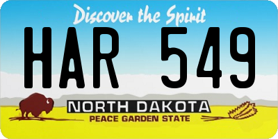 ND license plate HAR549